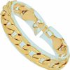 LIFETIME JEWELRY Lifetime Jewelry 11Mm Flat Cuban Link Chain Bracelet For Men & Women 24K Gold Plated Clearance