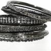 LUX ACCESSORIES Lux Accessories Women'S Pave Braided Mesh Wire Multi Bangle Set Wholesale