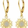 KECHO Kecho 14K Yellow Gold Sunflower Jewelry For Women, Fine Gold You Are My Sunshine Jewelry Gifts For Her Best