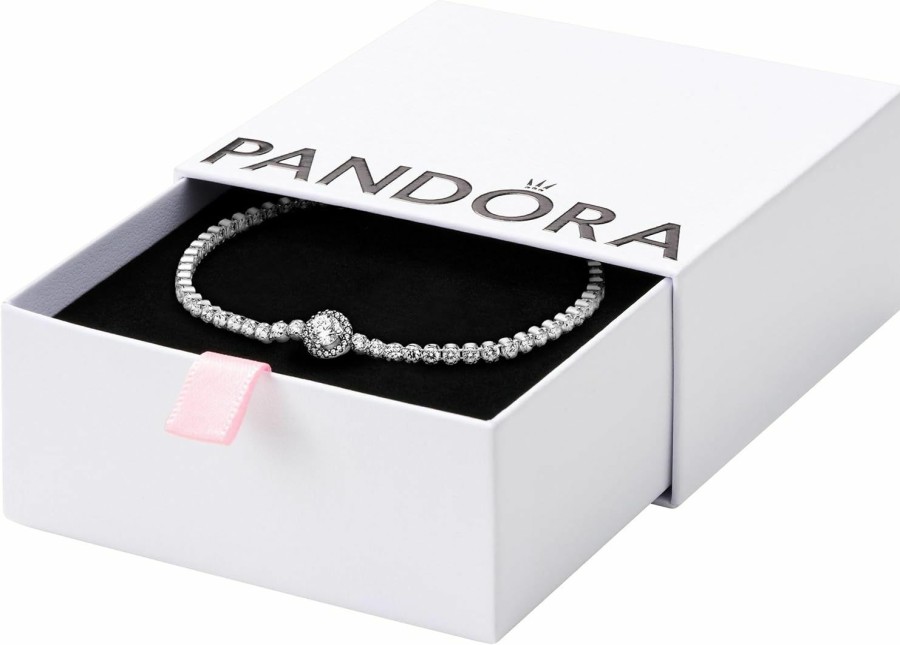 Pandora Pandora Sparkling Halo Tennis Bracelet - Silver Bracelet For Women - Features Sterling Silver & Cubic Zirconia - Gift For Her, With Gift Box Wholesale