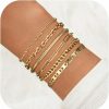 Florideco Florideco Gold Bracelets For Women Waterproof 14K Real Gold Plated Bracelet Stack Set Non Tarnish Trendy Thin Dainty Stackable Cuban Link Paperclip Chain Bracelet Pack Fashion Cute Jewelry Set Clearance