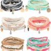 MILACOLATO Milacolato 6Sets Boho Bead Bracelets Set Multilayered Stackable Bracelets Comfortable Stretch Bracelets Multicolor Bohemian Charm Bracelets For Women Girls Wholesale