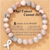 COLORFUL BLING Colorful Bling Breast Cancer Awareness Bracelets Inspirational Encouragement Gifts Natural Stone Bead Ribbon Charm Bracelet For Women Girls Hot