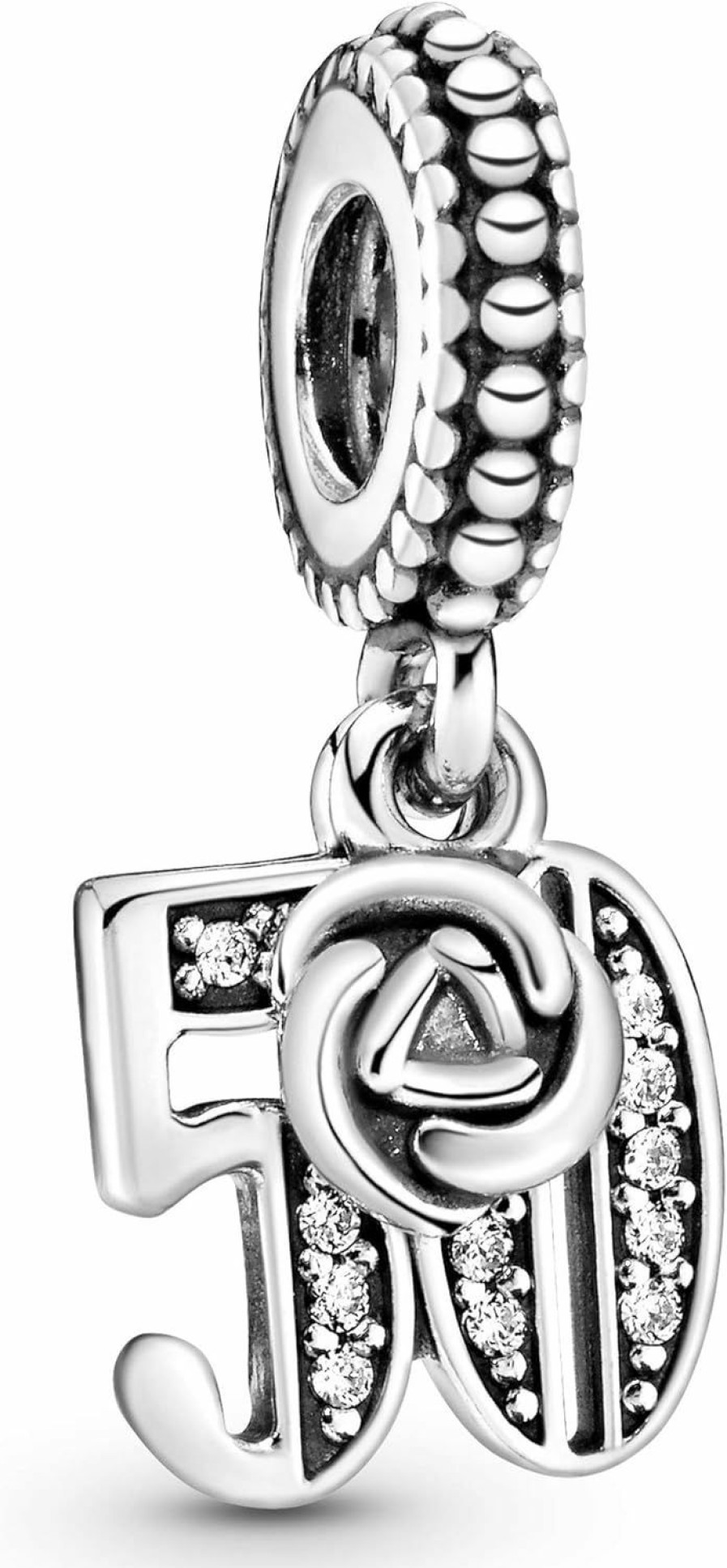 Pandora Pandora Jewelry 50 Years Of Love Cubic Zirconia Charm In Sterling Silver, No Box New