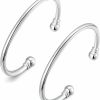 Denchy Denchy 925 Silver Trendy Bracelet, Fashion Jewelry Simple Cuff Bangles For Women Mom Wife Valentine Mothers Day Gift New