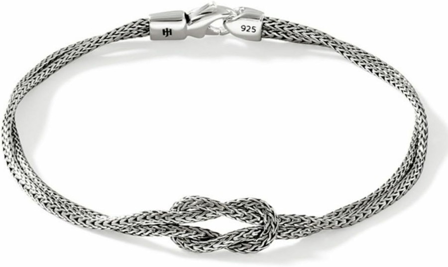 John Hardy John Hardy Love Knot Collection Bracelet, 1.8Mm 925-Sterling Silver Double Chain Bracelet, Designer Wrist Bracelet For Men & Women, Lobster Claw Closure Clearance