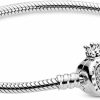 PAND0RA Heart Clasp Snake Chain Silver For Women 7 Inches Hot