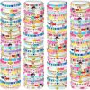 Equsion Equsion 150 Pcs Preppy Heishi Bracelets Set Friendship Bracelets Bulk Adjustable Stretch Beaded Bracelets Colorful Clay Bracelets Bohemian Aesthetic Jewelry For Women Girls Christmas Birthday Party Online