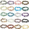 Jewdreamer Jewdreamer 20Pcs Natural Gemstone Bracelets Chakra Crystal Healing Irregular Chips Beads Stretch Bracelets For Women Align Chakras/Conquer Fear/Increase Communication Reiki Clearance