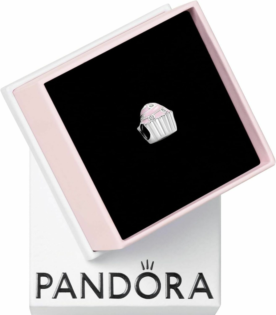 Pandora Pandora Pink Cupcake Charm Bracelet Charm Moments Bracelets - Stunning Women'S Jewelry - Gift For Women - Made With Sterling Silver, Cubic Zirconia & Enamel, With Gift Box New