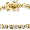 PORI JEWELERS Pori Jewelers Sparkling 925 Sterling Silver 2Mm Cubic Zirconia Tennis Bracelet | Gold Bracelets For Women | Size 6.0-7.5 Inch Best