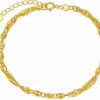 SISGEM Sisgem 18K Yellow Gold Bracelet For Women, 3Mm Width Real Gold Italian Diamond-Cut Link Chain Bracelets Jewelry Anniversary Birthday Gift For Mom, Wife, Girlfriend 6.5\"-7.5\" Best