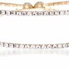 NTLX Ntlx Crystal Bracelet For Women Rhinestone Bangle Bracelet Silver & Gold Plated - Flexible & Adjustable Two Row - Bridal, Wedding, Prom, Party, Pageant, Evening, Casual, Bracelet - With Gift Box Best