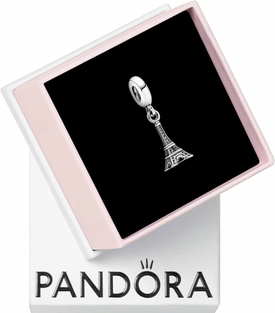 Pandora Pandora Jewelry Eiffel Tower Sterling Silver Charm, With Gift Box New